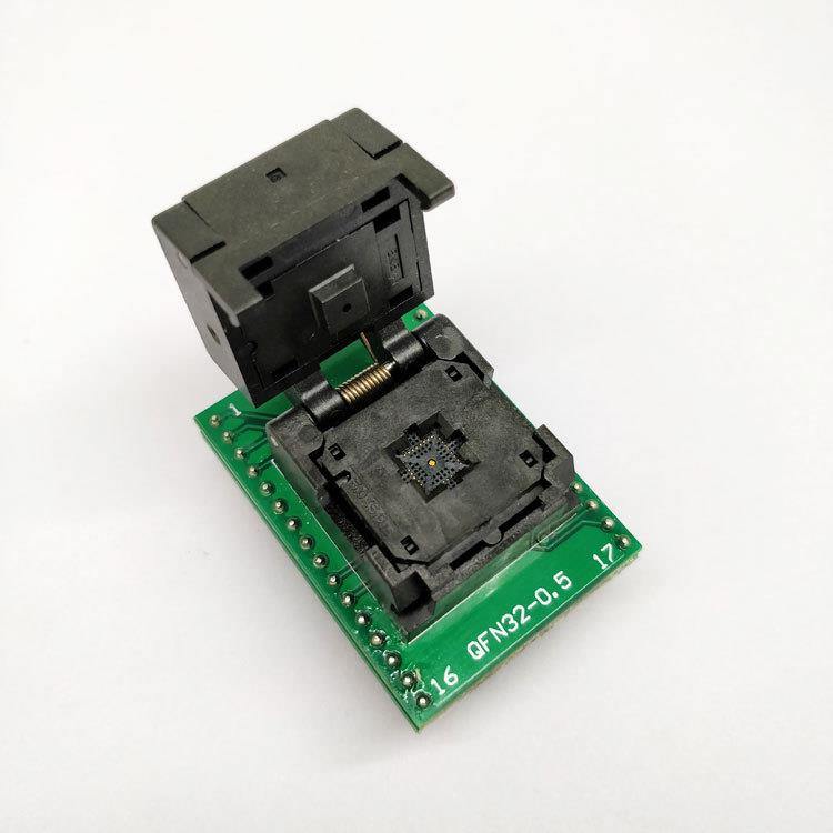 QFN32烧录座0.5间距芯片测试座翻盖双层板编程座现货