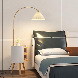 志汶灯饰厂床头柜抽屉羽毛灯女孩房间少女轻奢卧室灯置物架落地灯