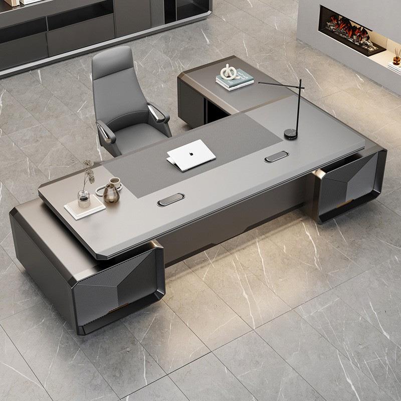 科技感老板桌办公桌高档总裁桌简约现代办公室经理桌大班台椅组合