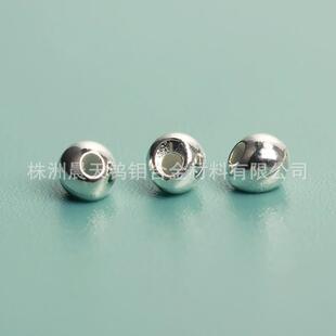 电镀银偏心钨孔珠J型若虫头飞蝇钓用钨渔坠钨豆tungstenbeads