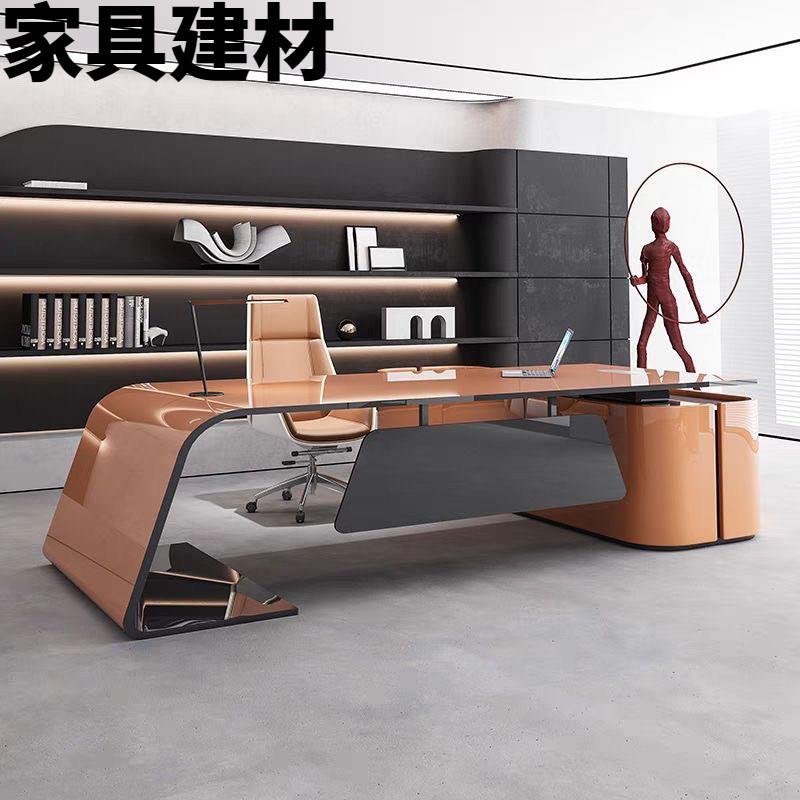 ShJ总裁办公桌简约现代白色经理大班台创意个性老板桌办公室家具