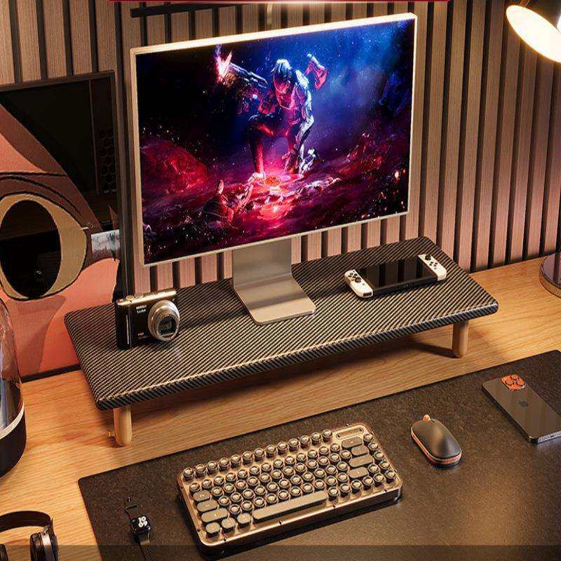 电脑显示器增高架垫高底座桌面收纳置物架实木台式显示屏抬高支架