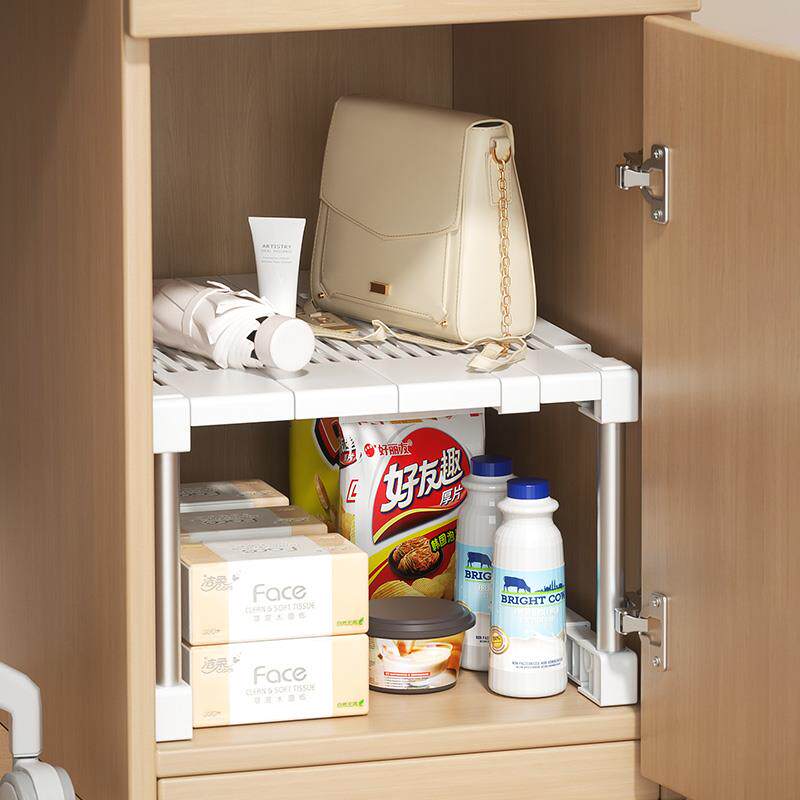 主机柜分层架可伸缩工位办公桌柜内分隔板置物架宿舍柜子收纳