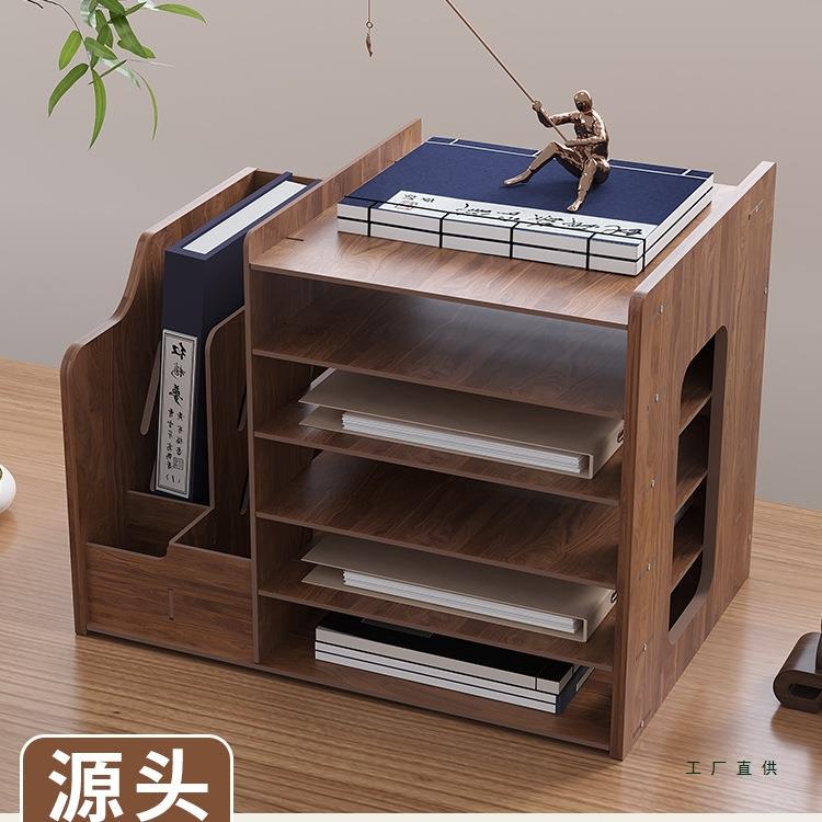 桌面收纳盒多层办公桌置物架文件夹a4纸工位整理笔筒文件框文件架