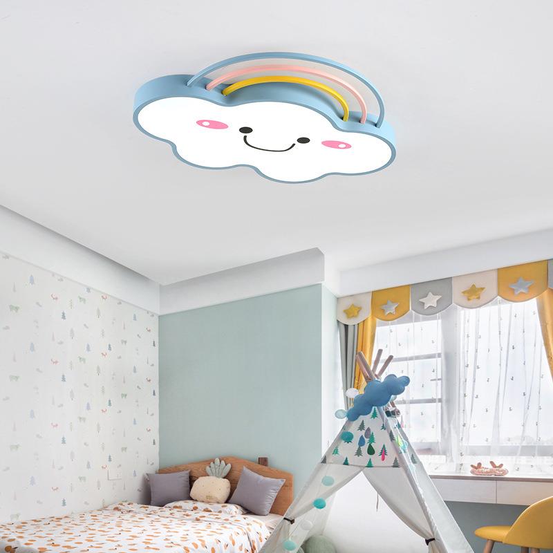 儿童房灯男孩女孩吸顶灯彩虹公主房间卧室灯温馨浪漫简约现代灯具