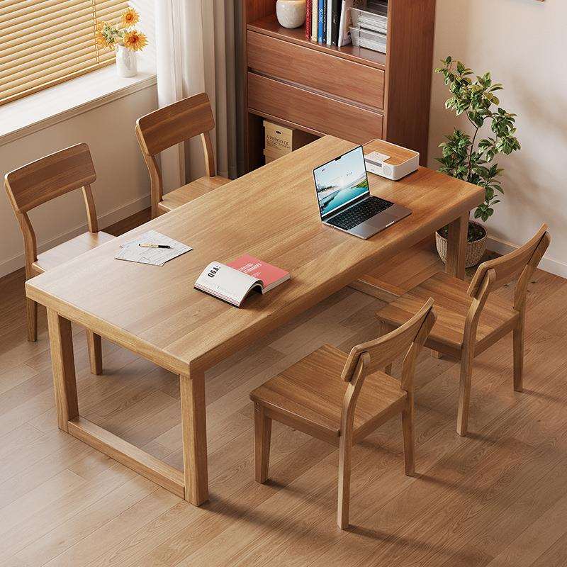 客厅实木大长书桌胡桃木大板桌家用阅读学习桌工作台书桌餐桌一体