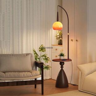 落地灯客厅沙发边几中古法式美式复古床头置物架一体卧室立式台灯
