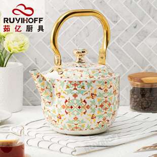 新款堪萨斯花纹鸣笛烧水壶中东迪拜厨具精品鸣音大容量水壶