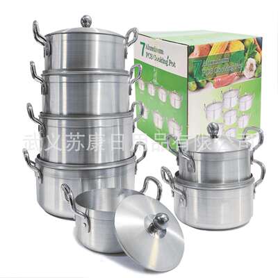 pot砂光锅14件套非洲爆款汤锅铝制锅具套装16/18/20/22/24/26/28