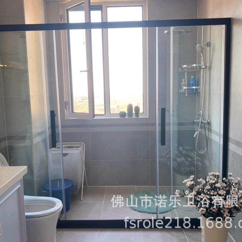 家用淋浴房不锈钢钻石型卫生间玻璃门浴室隔断洗澡间推拉门