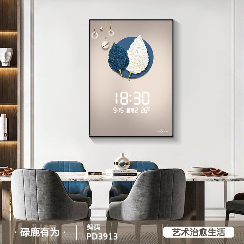 2023新款电表箱装饰画竖款带数显时钟电子钟餐厅配电箱遮挡画插电