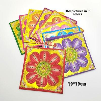 包邮九色双面玻璃莲花单面烫金折纸 手工艺品拜拜材料纸货折莲花