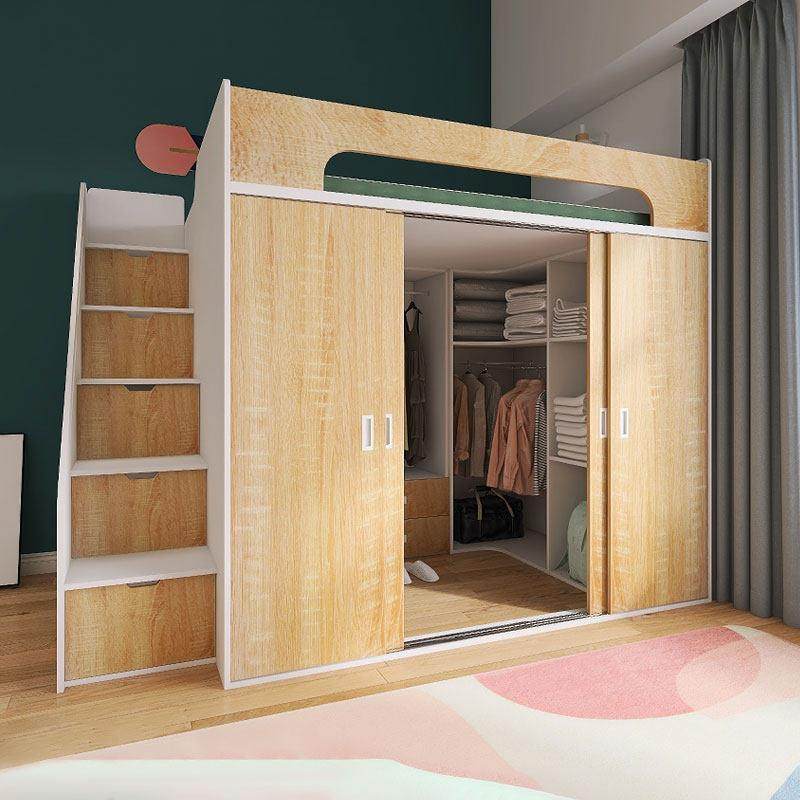 小房间实木上床下柜组合床衣帽间衣柜床一体半高床带储物空间设计,住宅家具,高低/子母床,淘宝优惠券,粉丝福利购,淘宝优惠卷