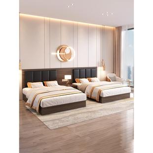 酒店家具标间全套宾馆床定制公寓大床快捷双人旅馆民宿客房专用床