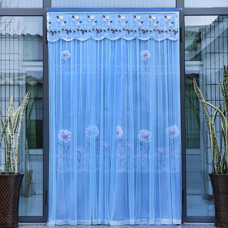 婚房门帘结婚红色喜字装饰帘卧室双层门帘家用免打孔蕾丝隔断帘