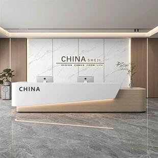 简约公司接待台酒店大厅服务前台办公室培训机构售楼部吧台收银台