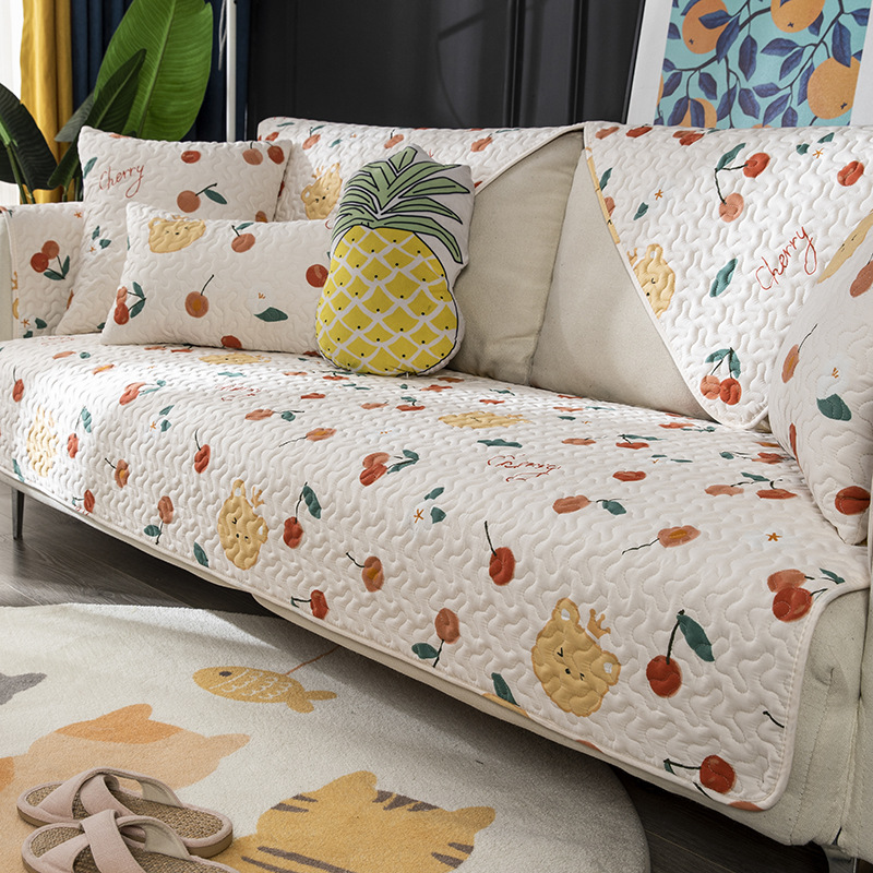 四季全棉防滑沙发垫纯棉简约现代2024款坐垫通用皮沙发巾套罩盖布