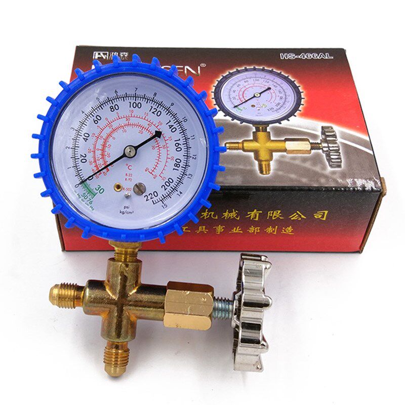 鸿森 R22空调加氟表 R600a/R134冰箱抽空加雪种冷媒表 英制低压表