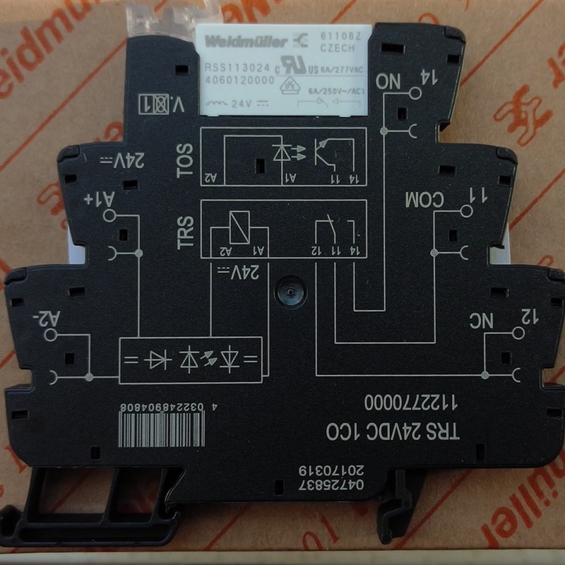 魏德米勒超薄继电器 TRS24VDC1CO 1122770000一常开一常闭24V正品