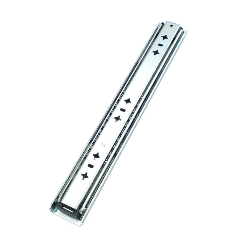 53工业重型抽屉轨道滑轨阻尼缓冲承重型导轨加厚三节全推拉轨滑轨