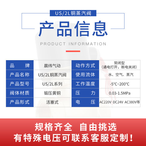 全铜高温蒸汽阀电磁阀US/2L-15 20 25 35 40 50 DN15 20 25AC220V