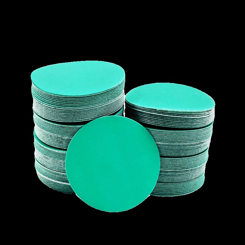 薄膜绿砂2寸砂纸3寸打磨u片植绒气磨机圆形自粘气动干磨圆盘沙纸