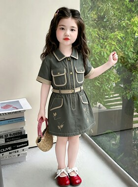 兮可雅 2026年夏季新款高级感宝宝撞色收腰连衣裙女孩子夏装裙子
