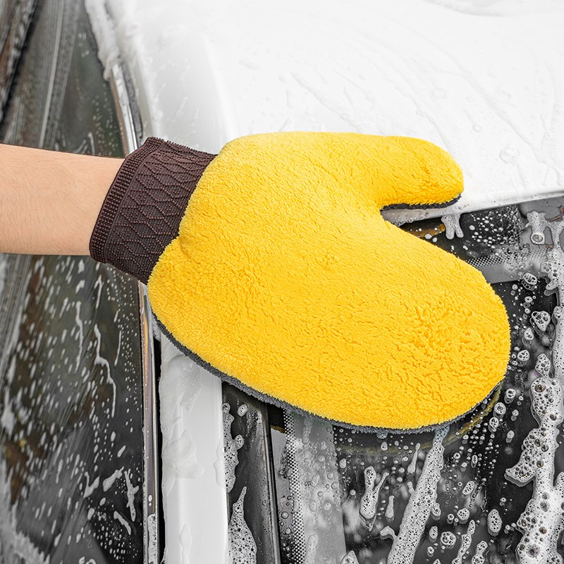速发洗车车套不伤漆面汽车刷车专手加厚抹布熊掌毛绒擦用用品工具