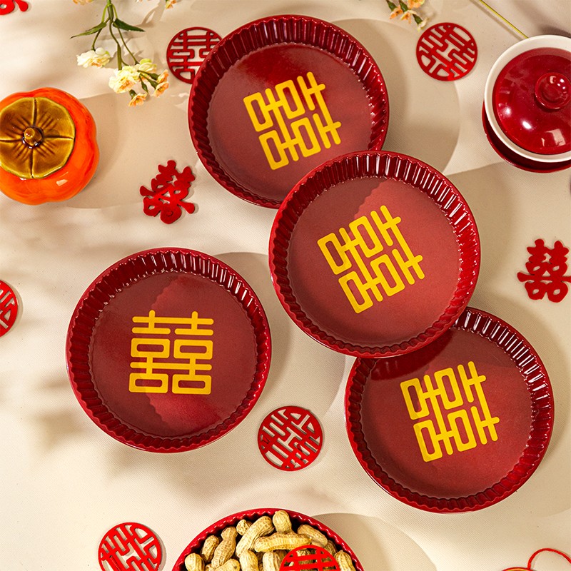 速发结婚果盘订婚喜客庆厅零食盘装饰早生贵子干果婚盘庆用品大全