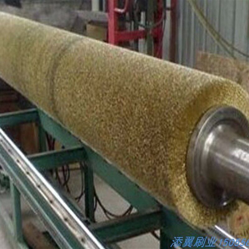 钢丝刷辊缠绕式不锈钢丝轮钢铁板材除锈打磨抛光除毛刺拉丝辊定做