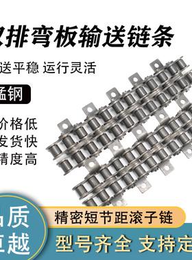 08B工业输送双排单侧双侧单孔弯板带耳链条10A12A16A20A厂家直销