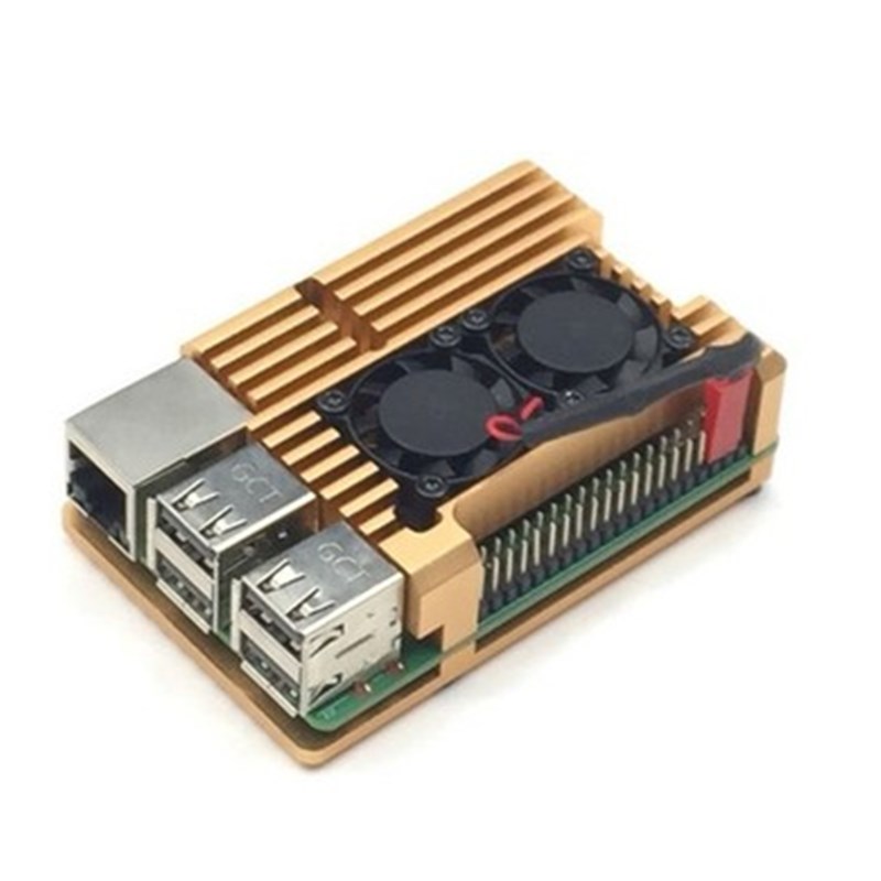 树莓派金属4代外壳Raspberry Pi 4代b+铝合金盒子4B组装式 散热壳