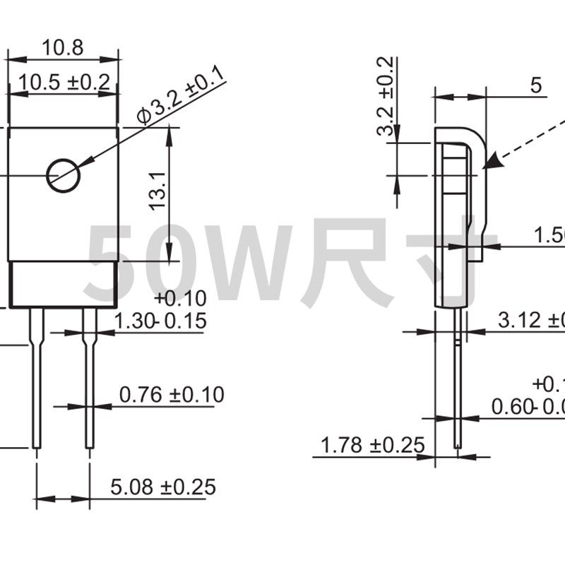 TR50 厚膜无感电阻 50W 1R2R3R4R5R6R10R20R30R50R100R200欧1K