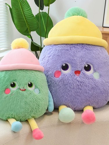 速发新款多巴胺软怪兽抱枕布垫毛绒玩具紫色靠娃娃玩偶超小卧室摆