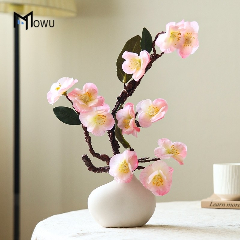 现货速发绿植假花桃花餐桌中式摆设客厅电视柜书柜花茶几装饰摆件,家居饰品,仿真花/假花,淘宝优惠券,粉丝福利购,淘宝优惠卷