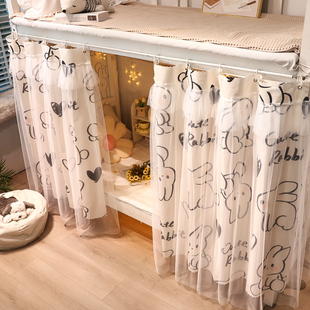 速发宿舍带纱床帘上下铺床遮挡帘子床围挡布遮帘寝室大上生学铺窗