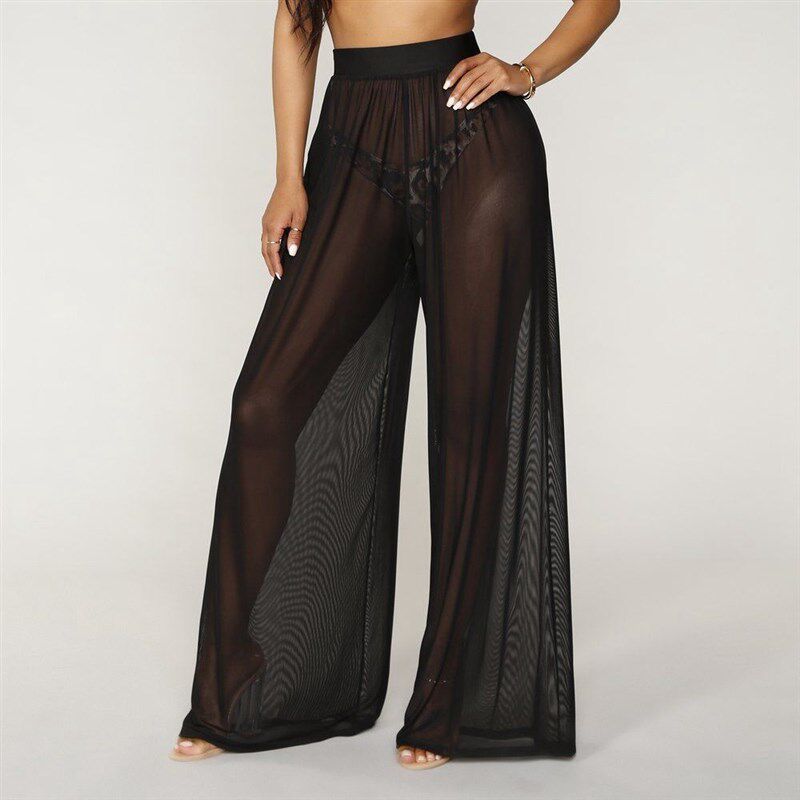 速发Wo See  Boho Wide Leg High Wst Trousers h Lo