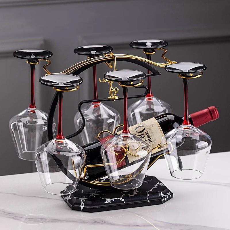 德国红酒杯架家用倒挂高脚杯红酒架摆件新款高档创意杯架套装酒具