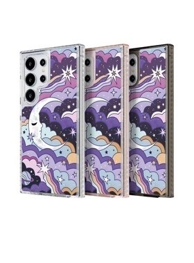 THE HOODxCarly艺术家联名 Moon Sisters适用于三星Galaxy S25/24/23 气垫防摔手机壳镜面保护壳