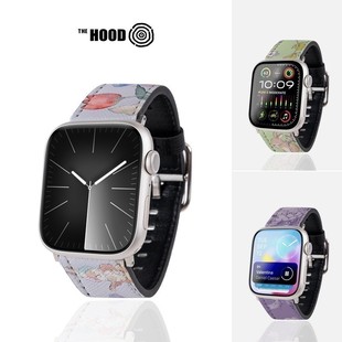 HOODx露台上 Watch 波丽品牌联名系列 Apple 十字压纹牛皮皮革手表表带 适用苹果 THE
