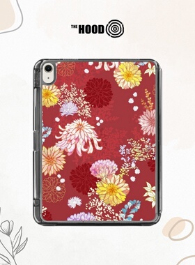 THE HOODx露台上的波丽品牌联名绯红色适用苹果平板iPad Pro/Air7/Mini 2025新款可拆式多角度防摔保护套