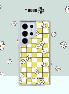 THE HOODxAshleigh Green艺术家联名Lime Checkers适用三星GalaxyS25/24Ultra/Plus气垫防摔手机壳镜面保护壳
