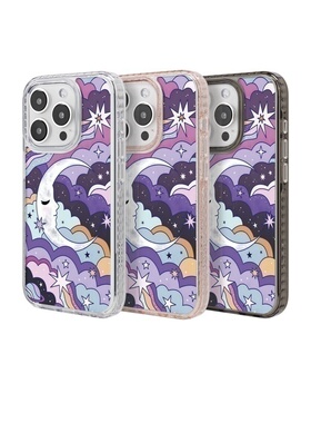 THE HOODxCarly艺术家联名 Moon Sisters适用苹果iPhone16/15/14/Plus/Pro/Max气垫防摔手机壳镜面保护壳