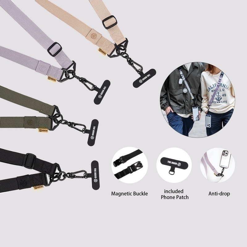 THE HOOD潮流个性手机挂绳多功能斜挎背带