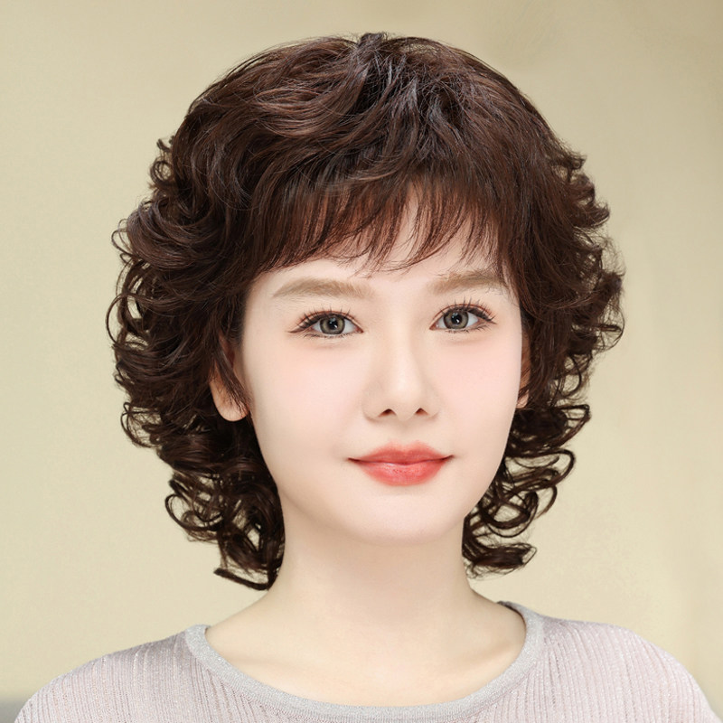 佰美丝 假发全头套女真发气质中老年女士妈妈款日常长卷发假发套