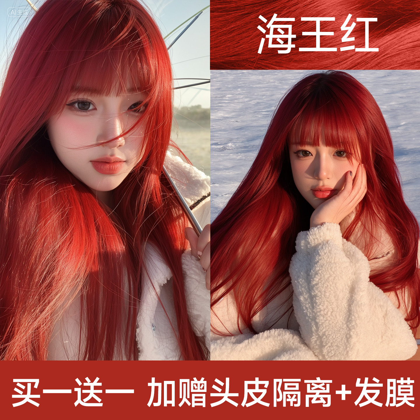 【全网热销过万】红色染发膏