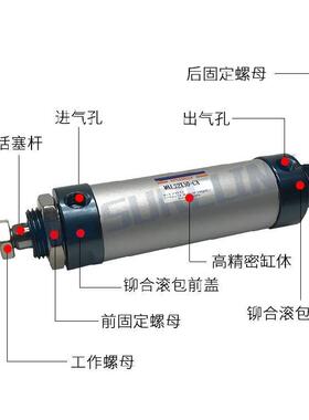 铝合金迷你气缸MAL32*20/25/30/50/75/100/125/150/200/250/300CA
