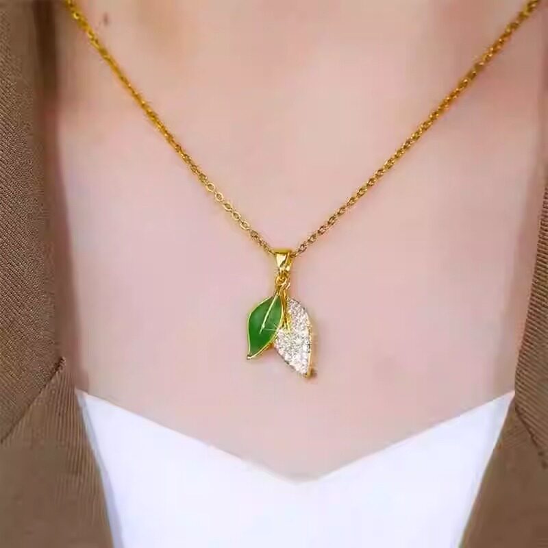 高级感金枝玉叶项链气质锁骨链女