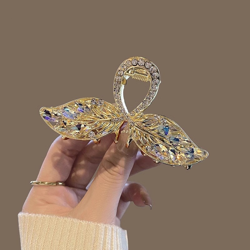 高级感树叶水晶抓夹女2024新款水钻发夹后脑勺中号盘发鲨鱼夹头饰,饰品/流行首饰/时尚饰品新,发饰,淘宝优惠券,粉丝福利购,淘宝优惠卷