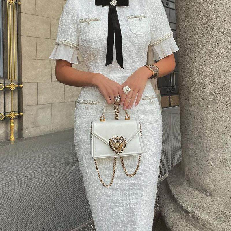 修身短袖小香风连衣裙Slim Short Sleeved Small Fragrance Dress